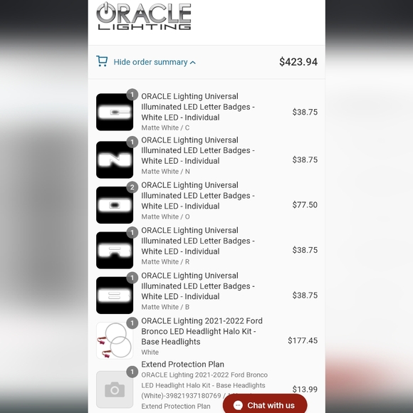 Oracle Halo LED lights for 21-22 Ford Bronco - Picture 2 of 3